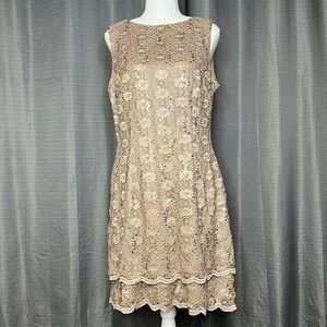Alex Evenings sequined dress Sleeveless Pewter Color Size 12